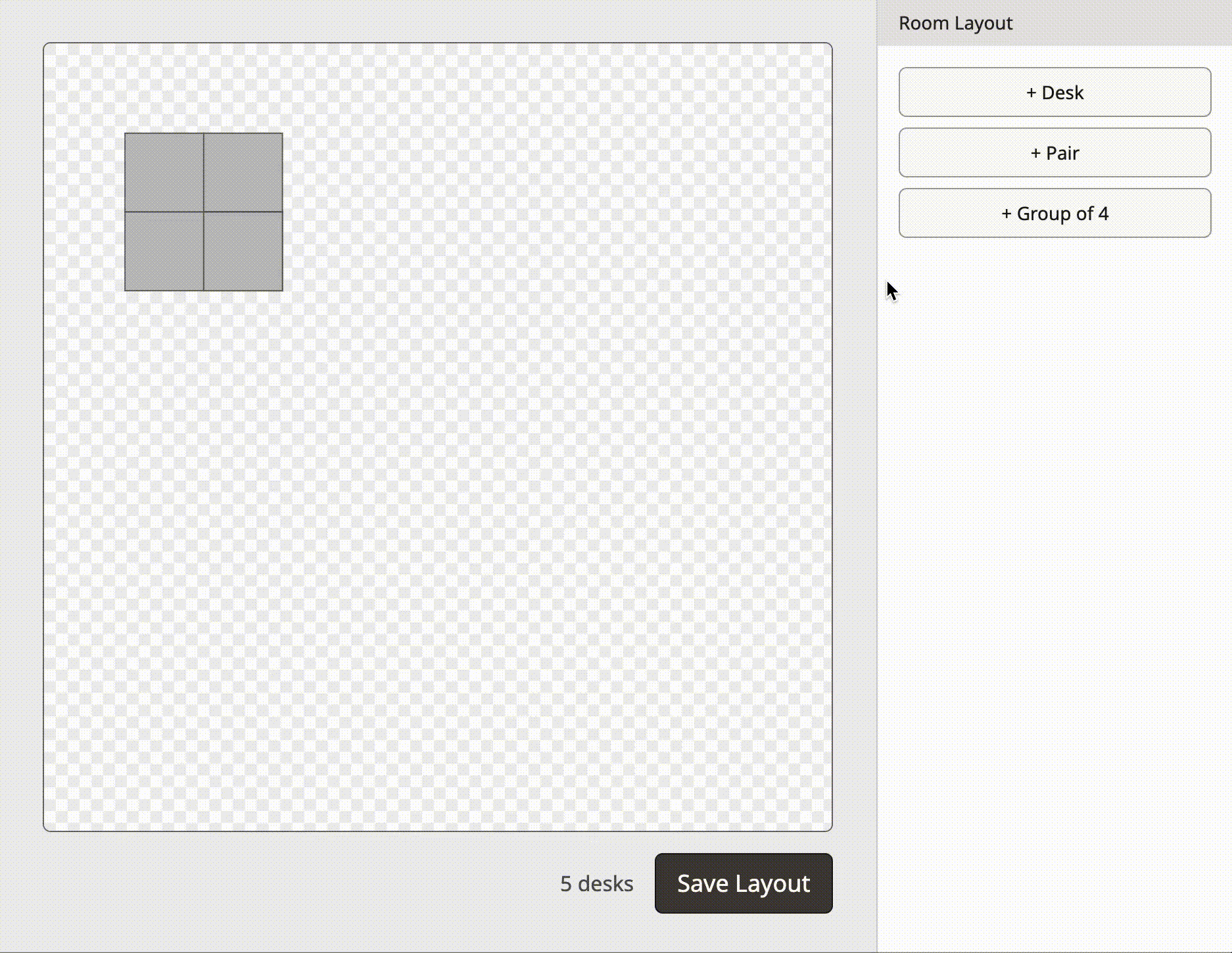 An animated GIF showing a user finding and deleting a hidden desk.